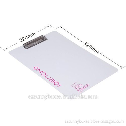 A4 Hard Plastic Metal Clip File Menu Hanging Board